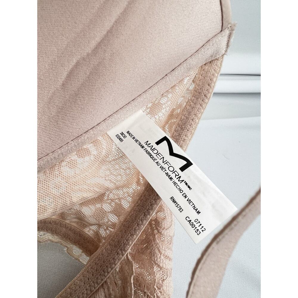 maidenform bra 38dd Light Pink Front Closure Racerback Lace Detail - Picture 5 of 6